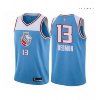 Mens Sacramento Kings 13 Dewayne Dedmon Authentic Blue Basketball Jersey City Edition