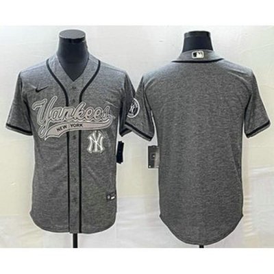 Men's NeW York Yankees Blank Grey Gridiron Cool Base Stitched Baseball Jerseys