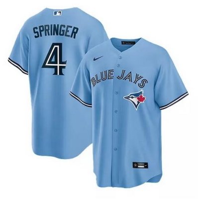 Men Toronto Blue Jays 4 George Springer Light Blue Cool Base Stitched jersey