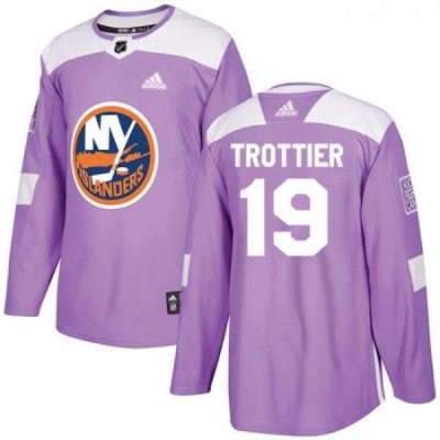 Youth Adidas New York Islanders 19 Bryan Trottier Authentic Purple Fights Cancer Practice NHL Jersey