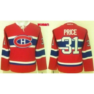 Women Montreal Canadiens #31 Carey Price Red CH Stitched NHL Jersey1