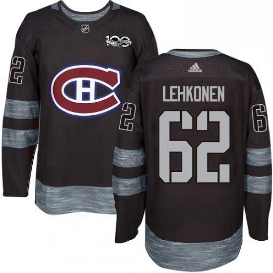 Mens Adidas Montreal Canadiens 62 Artturi Lehkonen Premier Black 1917 2017 100th Anniversary NHL Jersey