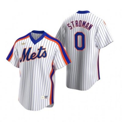 Mens Nike NeW York Mets 0 Marcus Stroman White CooperstoWn Collection Home Stitched Baseball Jersey