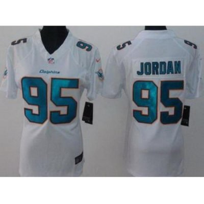 Women Nike Miami Dolphins 95 Dion Jordan White Limited NFL Jerseys New Style