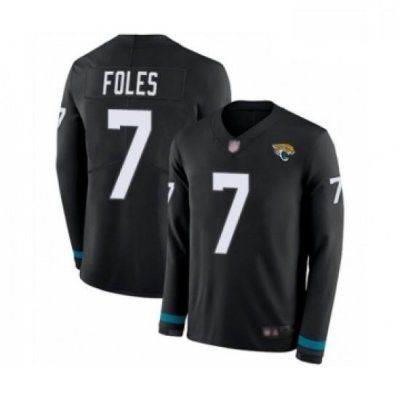 Men Jacksonville Jaguars 7 Nick Foles Limited Black Therma Long Sleeve Football Jersey