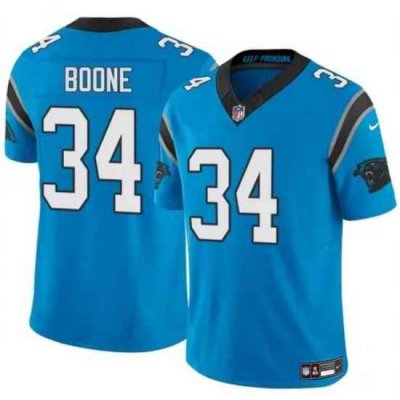 Youth Carolina Panthers 34 Mike Boone Blue 2024 F U S E  Vapor Limited Stitched Football Jersey