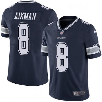 Mens Nike Dallas CoWboys 8 Troy Aikman Navy Blue Team Color Vapor Untouchable Limited Player NFL Jersey