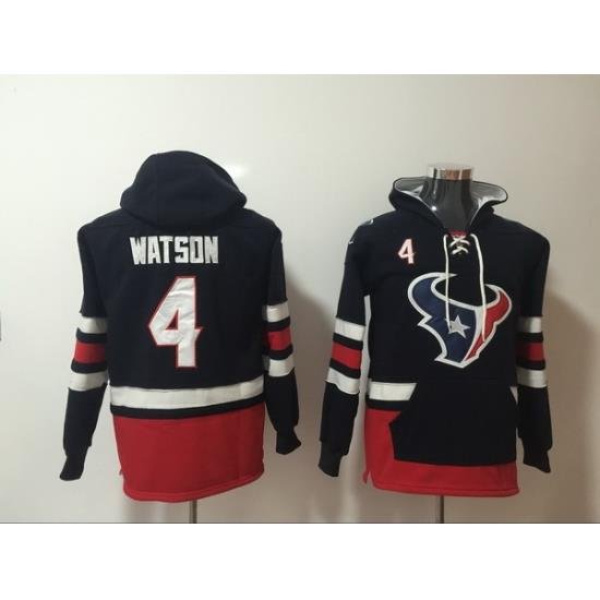 Men Nike Houston Texans Deshaun Watson 4 NFL Winter Thick Hoodie