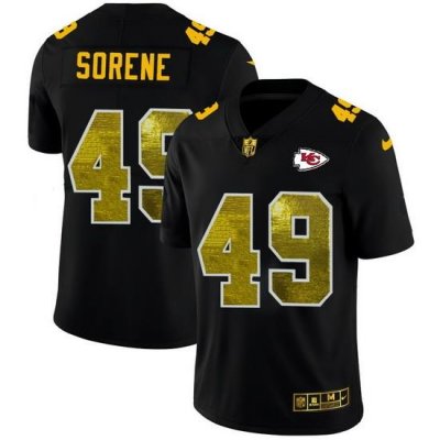 Kansas City Chiefs 49 Daniel Sorensen Men Black Nike Golden Sequin Vapor Limited NFL Jersey