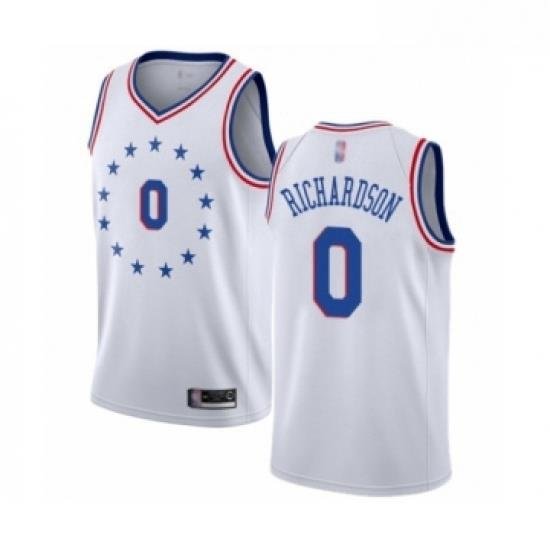 Womens Philadelphia 76ers 0 Josh Richardson White Swingman Jersey Earned Edition