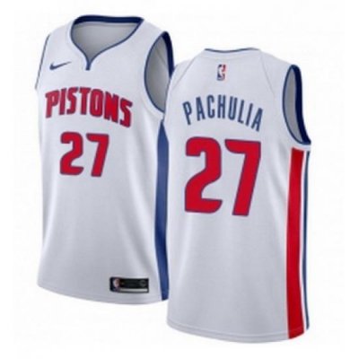 Youth Nike Detroit Pistons 27 Zaza Pachulia Swingman White NBA Jersey Association Edition