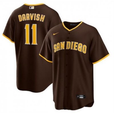 Men San Diego Padres 11 Yu Darvish BroWn Cool Base Stitched Jersey