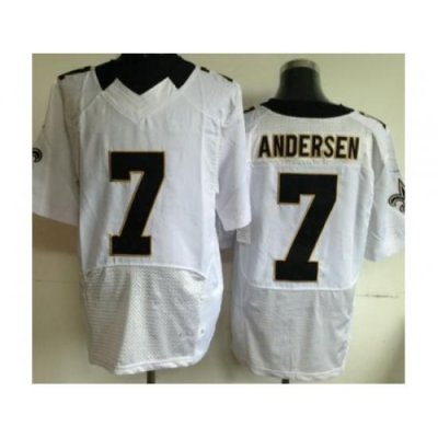 Nike New Orleans Saints 7 Morten Andersen White Elite NFL Jersey