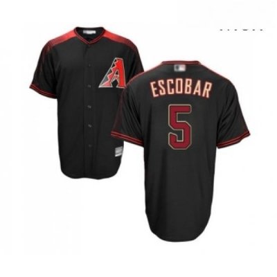 Mens Arizona Diamondbacks 5 Eduardo Escobar Replica Black Brick Alternate Home Cool Base Baseball Jersey