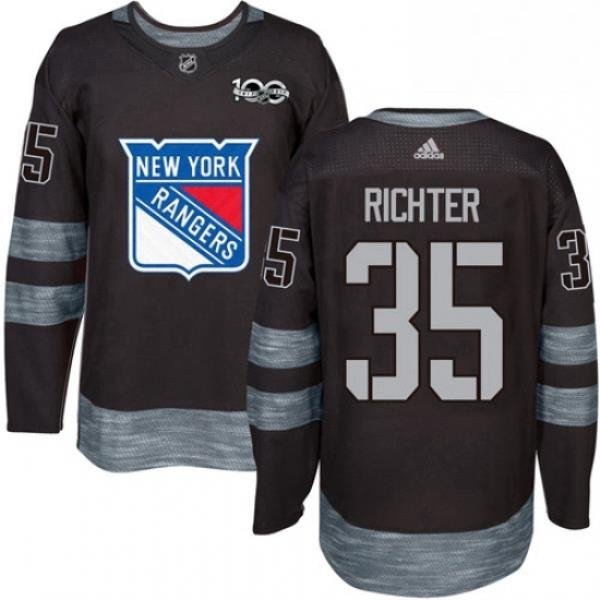 Mens Adidas New York Rangers 35 Mike Richter Authentic Black 1917 2017 100th Anniversary NHL Jersey