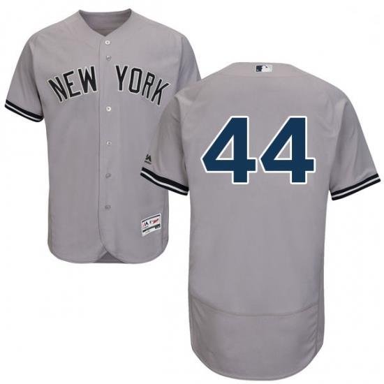 Mens Majestic NeW York Yankees 44 Reggie Jackson Grey Road Flex Base Authentic Collection MLB Jersey