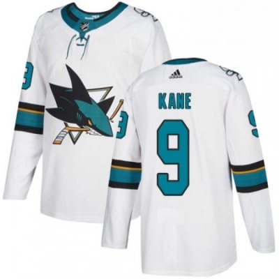 Mens Adidas San Jose Sharks 9 Evander Kane Authentic White Away NHL Jersey