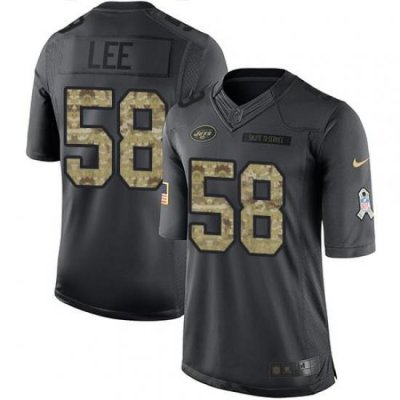 Nike Jets #58 Darron Lee Black Mens Stitched NFL Limited 2016 Salute to Service Jersey