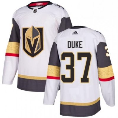 Womens Adidas Vegas Golden Knights 37 Reid Duke Authentic White Away NHL Jersey