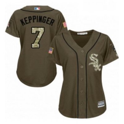 Womens Majestic Chicago White Sox 7 Jeff Keppinger Authentic Green Salute to Service MLB Jersey