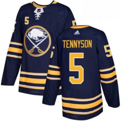 Mens Adidas Buffalo Sabres 5 Matt Tennyson Premier Navy Blue Home NHL Jersey