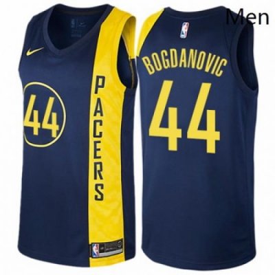 Mens Nike Indiana Pacers 44 Bojan Bogdanovic Authentic Navy Blue NBA Jersey City Edition