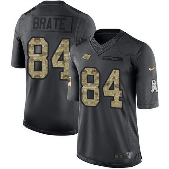 Nike Buccaneers 84 Cameron Brate Black Men Stitched NFL Limited 2016 Salute to Service Jersey