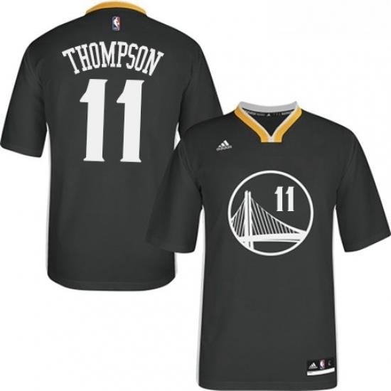 Youth Adidas Golden State Warriors 11 Klay Thompson Authentic Black Alternate NBA Jersey