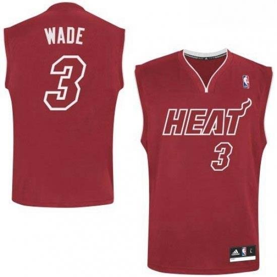 Mens Adidas Miami Heat 3 Dwyane Wade Authentic Red Pride NBA Jersey