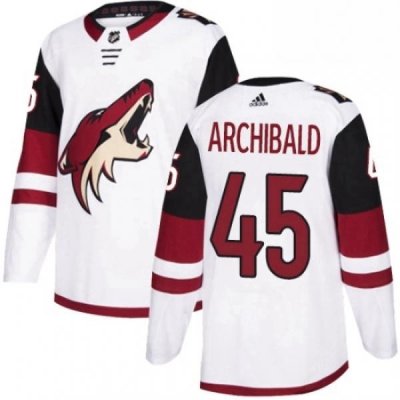 Youth Adidas Arizona Coyotes 45 Josh Archibald Authentic White Away NHL Jersey