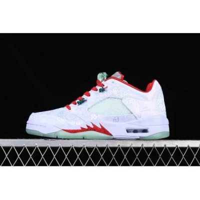 AIR JORDAN 5 LOW WHITE GREEN RED GREY 1551183