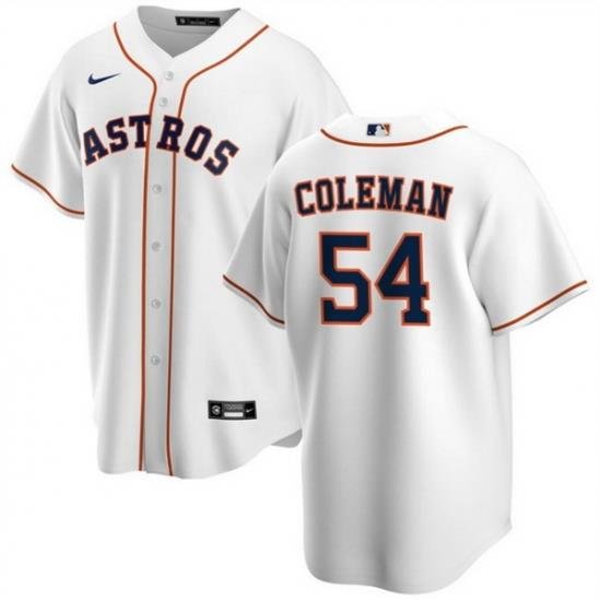 Men Houston Astros 54 Dylan Coleman White Cool Base Stitched Baseball Jersey