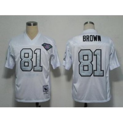 NFL Jerseys Oakland Raiders 81 T.Brown Throwback white jerseys