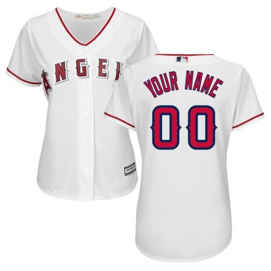 Men Women Youth All Size Los Angeles Angels Majestic White Home Cool Base Custom Jersey