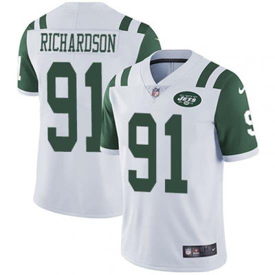 Nike Jets #91 Sheldon Richardson White Mens Stitched NFL Vapor Untouchable Limited Jersey