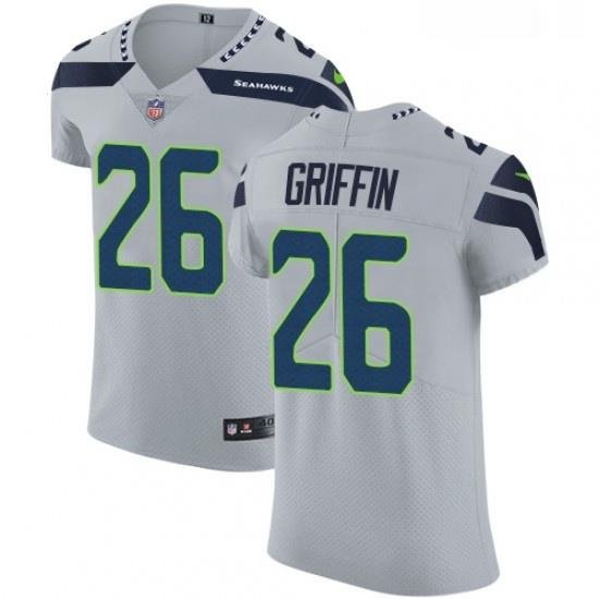 Mens Nike Seattle Seahawks 26 Shaquill Griffin Grey Alternate Vapor Untouchable Elite Player NFL Jersey