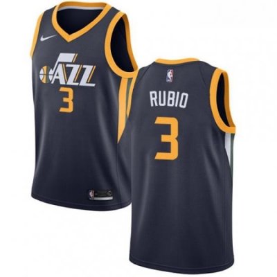 Womens Nike Utah Jazz 3 Ricky Rubio Swingman Navy Blue Road NBA Jersey Icon Edition