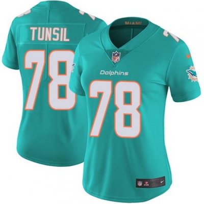 Nike Dolphins #78 Laremy Tunsil Aqua Green Team Color Womens Stitched NFL Vapor Untouchable Limited Jersey