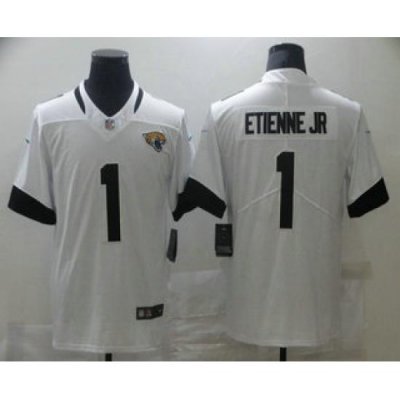 Men Jacksonville Jaguars 1 Travis Etienne Jr White 2021 Vapor Untouchable Stitched NFL Nike Limited Jersey