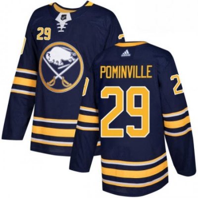 Mens Adidas Buffalo Sabres 29 Jason Pominville Premier Navy Blue Home NHL Jersey