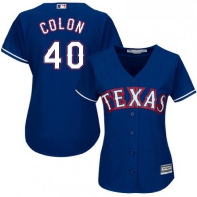 Womens Majestic Texas Rangers 40 Bartolo Colon Authentic Royal Blue Alternate 2 Cool Base MLB Jersey