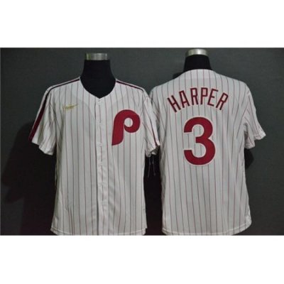 Phillies 3 Bryce Harper White 2020 Nike ThroWback Cool Base Jersey