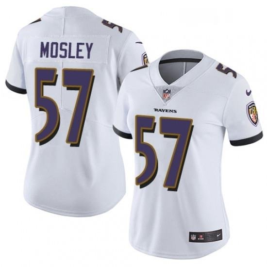 Womens Nike Baltimore Ravens 57 CJ Mosley Elite White NFL Jersey