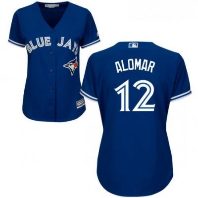 Womens Majestic Toronto Blue Jays 12 Roberto Alomar Replica Blue Alternate MLB Jersey