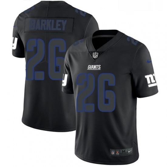 Mens Nike New York Giants 26 Saquon Barkley Limited Black Rush Impact NFL Jersey