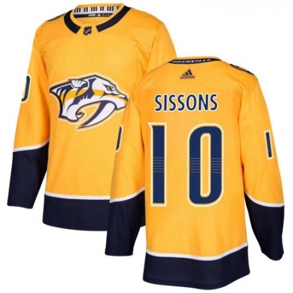 Youth Adidas Nashville Predators 10 Colton Sissons Authentic Gold Home NHL Jersey