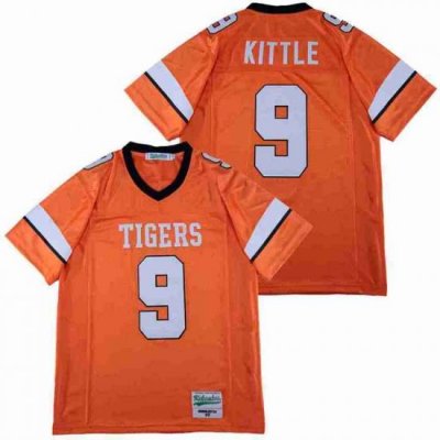 Men GEORGE 9 KITTLE ORANGE HIGH SCHOOL FOOTBALL JERSEY Orange color