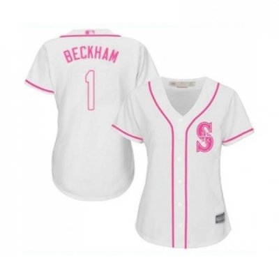 Womens Seattle Mariners 1 Tim Beckham Replica White Fashion Cool Base Baseball Jersey