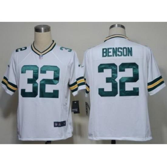 Nike Green Bay Packers 32 Cedric Benson White Game NFL Jersey