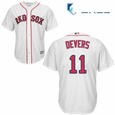 Youth Majestic Boston Red Sox 11 Rafael Devers Authentic White Home Cool Base MLB Jersey